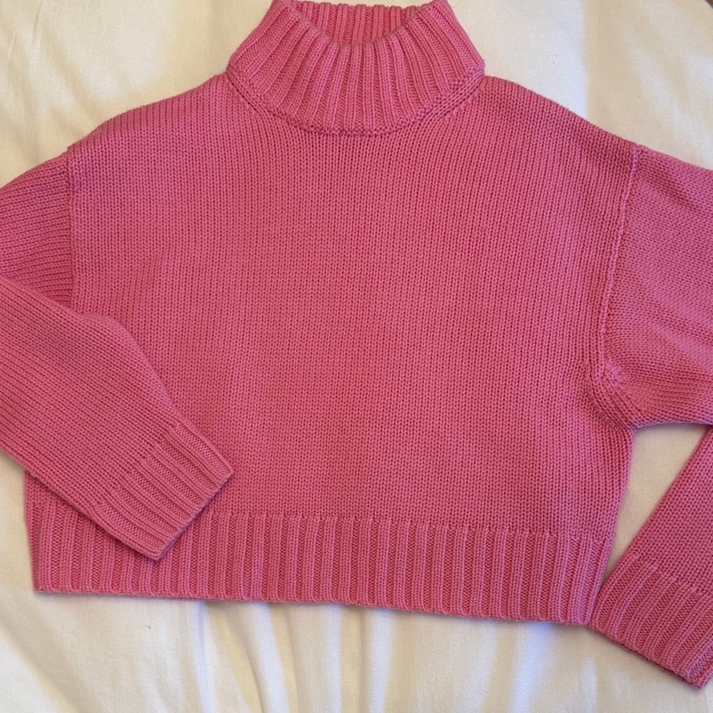 Aritzia Pink Turtleneck Sweater